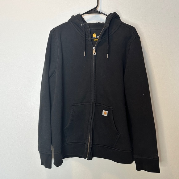 Carhartt Tops - Carhartt Women’s Size XXL Black Zip Up Hoodie Jacket Relaxed Fit Midweight
